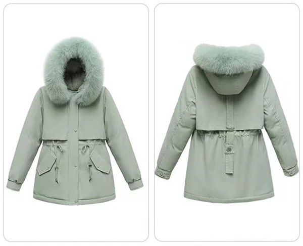 Women's Winter Parka Coat – Mid-Length Puffer Jacket, Warm Cotton Padding, Oversized Fit 2025 Fashion