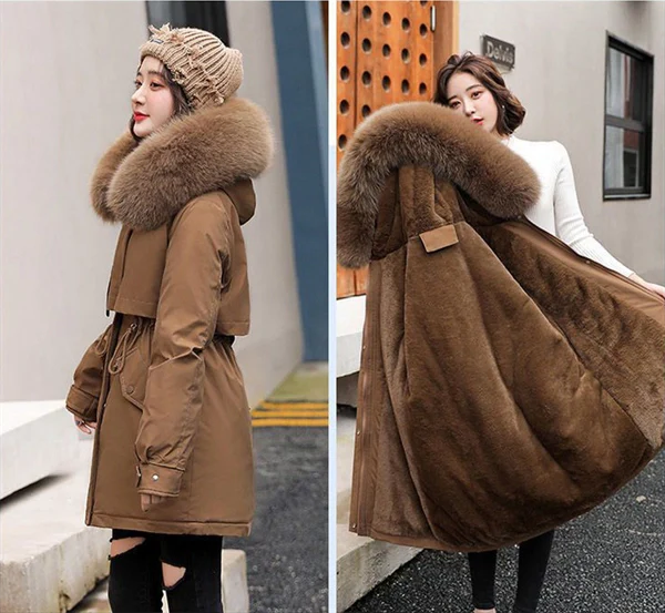 Women's Winter Parka Coat – Mid-Length Puffer Jacket, Warm Cotton Padding, Oversized Fit 2025 Fashion