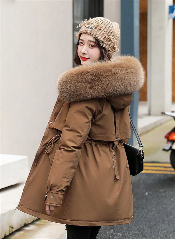Women's Winter Parka Coat – Mid-Length Puffer Jacket, Warm Cotton Padding, Oversized Fit 2025 Fashion