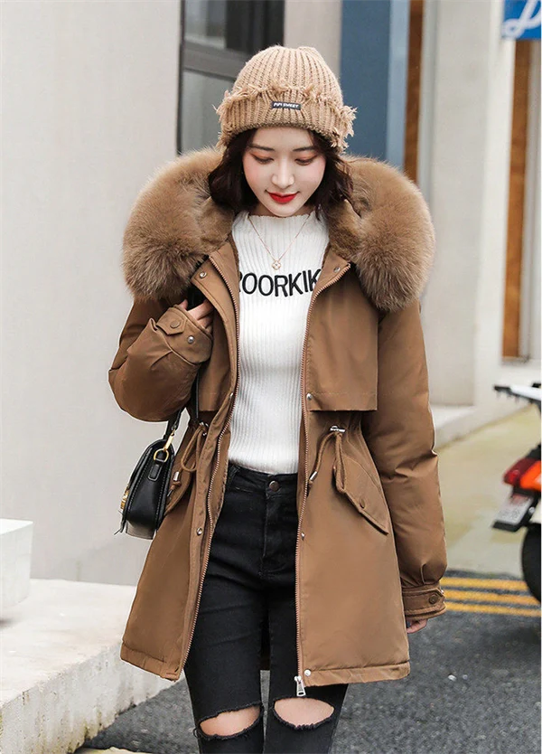 Women's Winter Parka Coat – Mid-Length Puffer Jacket, Warm Cotton Padding, Oversized Fit 2025 Fashion
