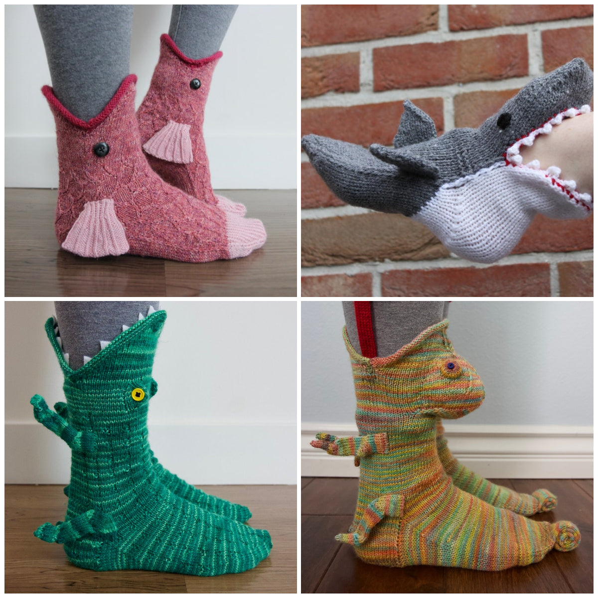 Knit Crocodile Socks Creative Gift Idea Socks