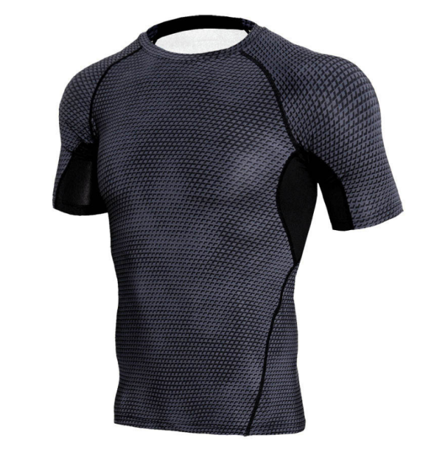 Quick Dry Workout Running Shirt Compression Fitness Tops Breathable Gym T-shirts Clothing Male Sport Shirts Men