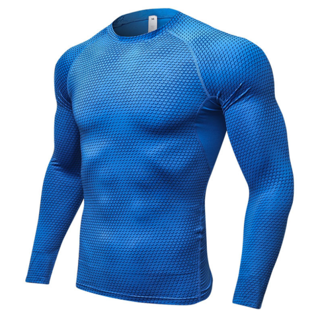 Long Sleeve Quick Dry Workout Running Shirt Compression Fitness Tops Breathable Gym Sport Shirts Men