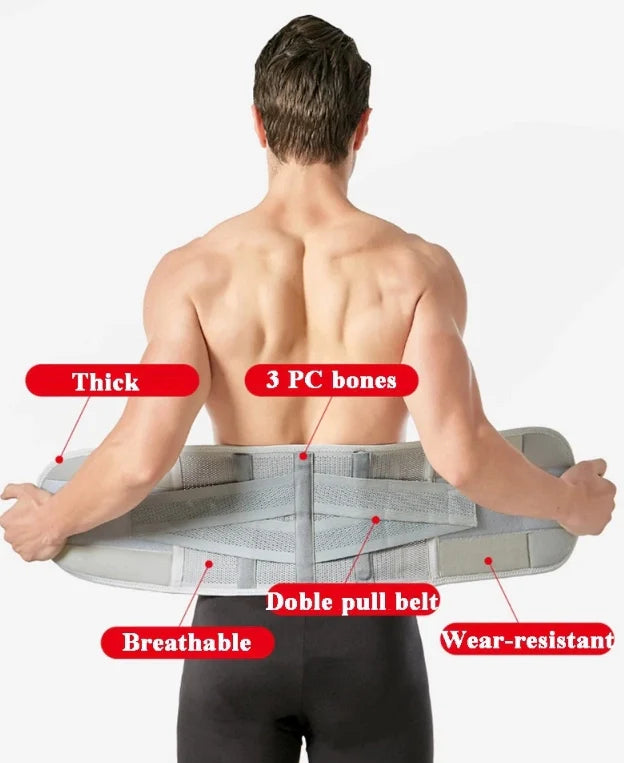 Adjustable, Breathable Fabric - Removable Lumbar Support Belt