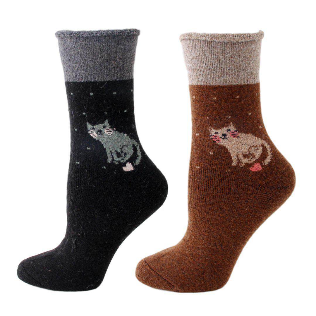 HEART KITTY EXTRA THICK AND WARM WOMEN'S WOOL SOCKS