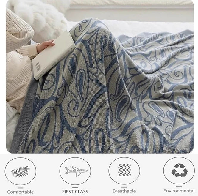 Comfort Blanket for First Class Aircraft Soft Lightweight Breathable Blanket for All Season