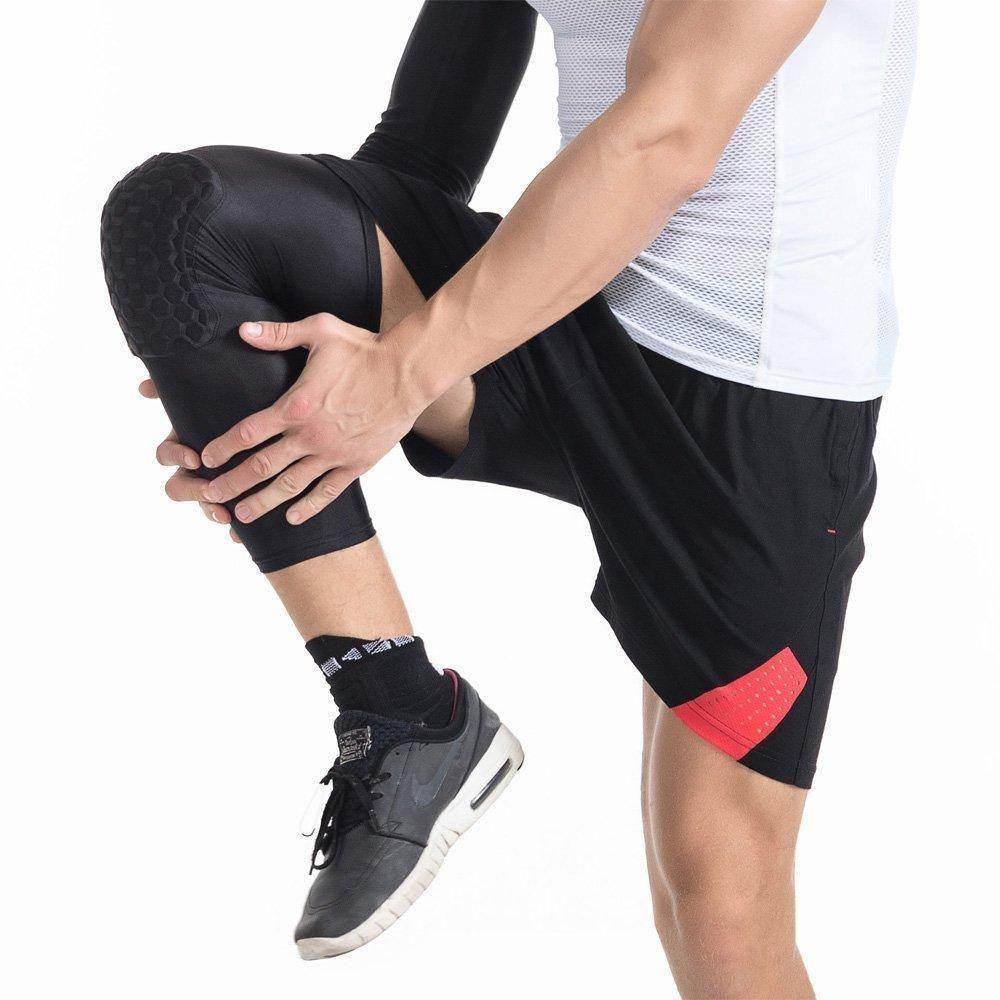 Compression Knee Sleeve Padded Leg Support HoneyComb Pad