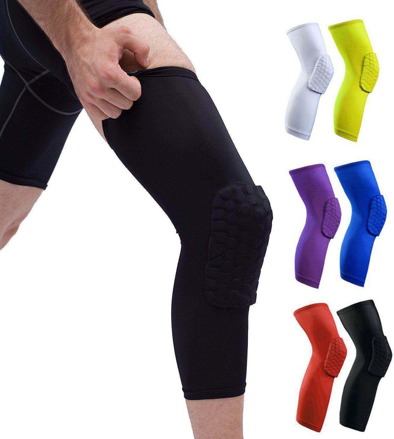 Padded Compression Knee Sleeves - Basketball & Wrestling HexPads!