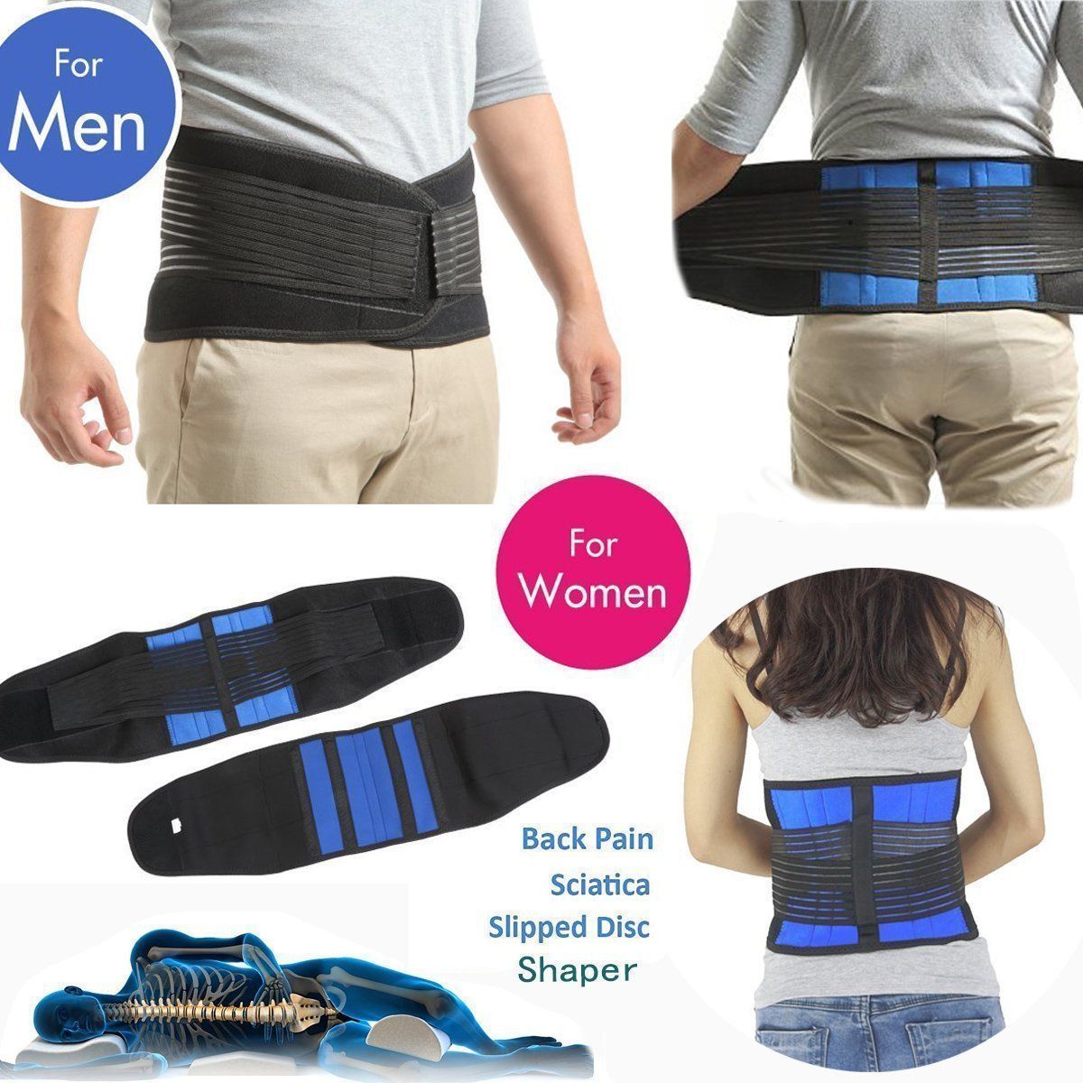 Lower Back Support Brace Double-Pull Neoprene Lumbar Support Belt