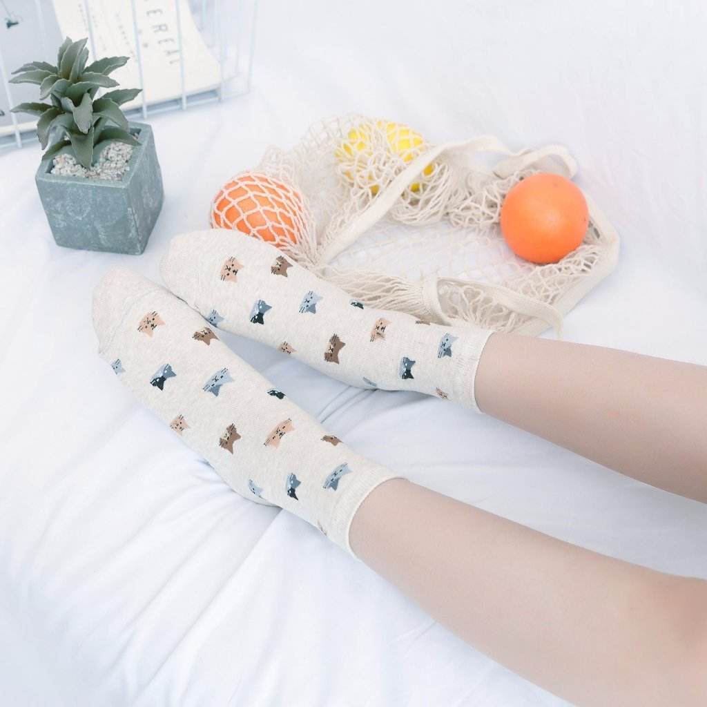 CAT FACE PATTERN WOMEN'S ANKLE SOCKS