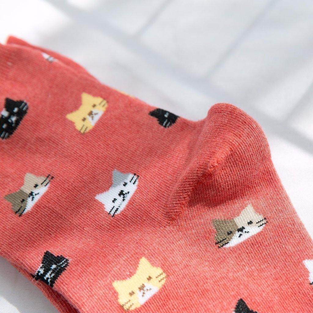CAT FACE PATTERN WOMEN'S ANKLE SOCKS