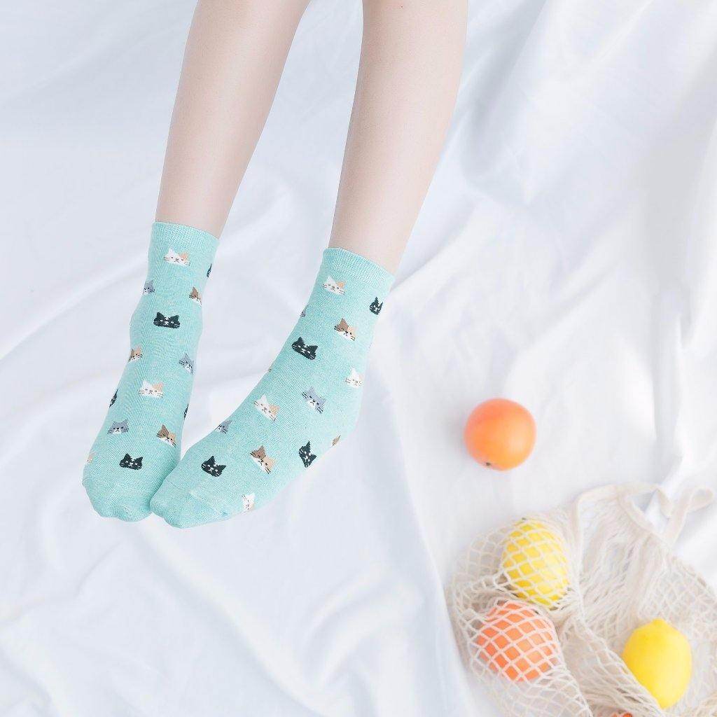 CAT FACE PATTERN WOMEN'S ANKLE SOCKS