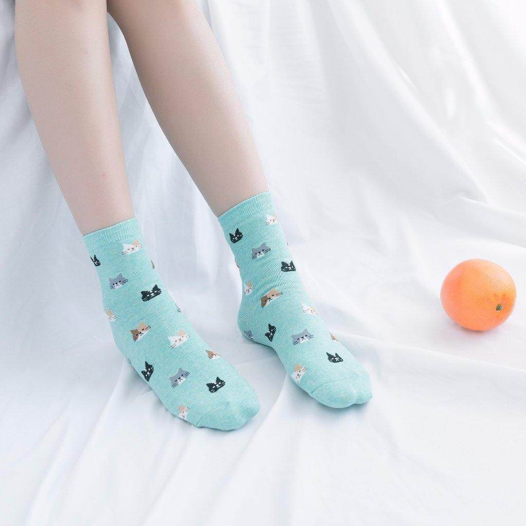 CAT FACE PATTERN WOMEN'S ANKLE SOCKS