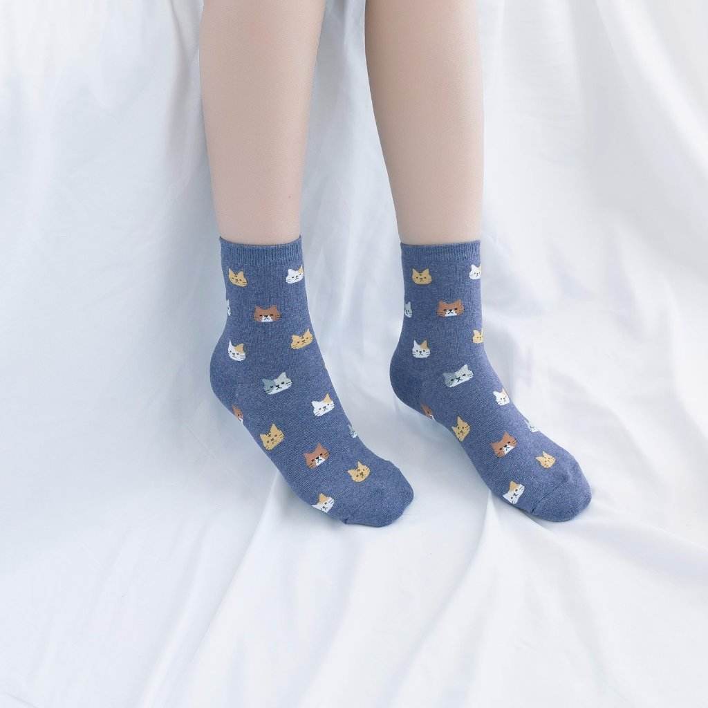 CAT FACE PATTERN WOMEN'S ANKLE SOCKS