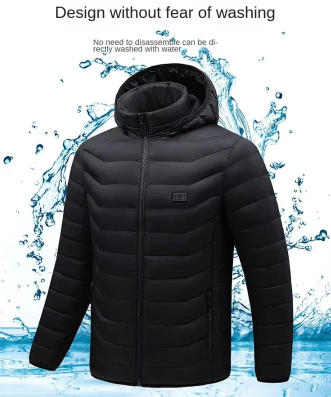23 Zones Warm Heated Jackets Coats with Hood  for Men Women