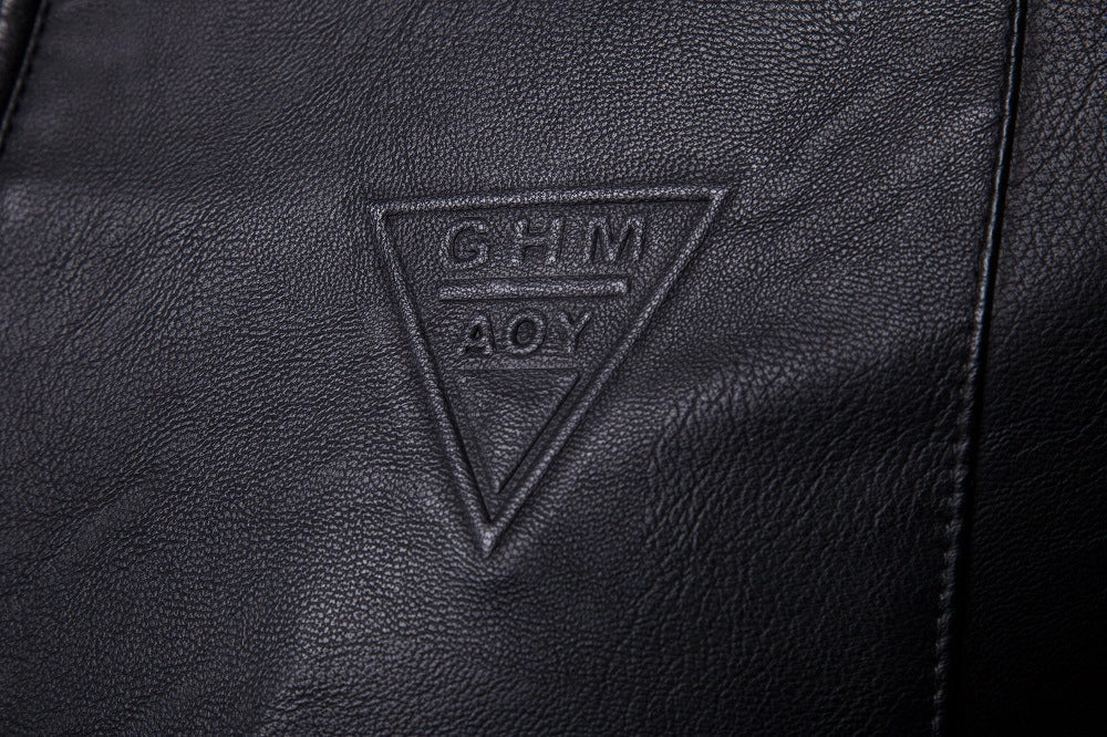 Men's Leather Jacket Slim-Fit Collar PU Leather Jacket Coat