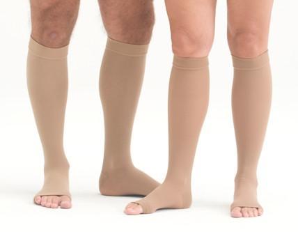 Open Toe Knee High Compression Socks - Easy to Put On Graduated Support Stockings