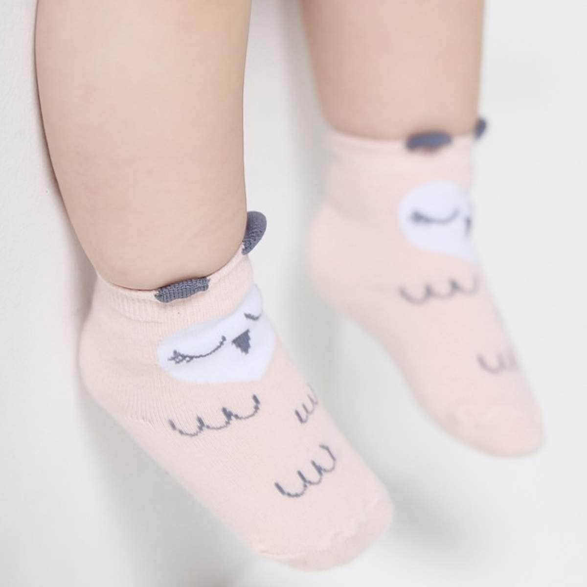 OWL AND DOG COZY BABY TODDLER KIDS SOCKS (0-4 YEARS OLD)