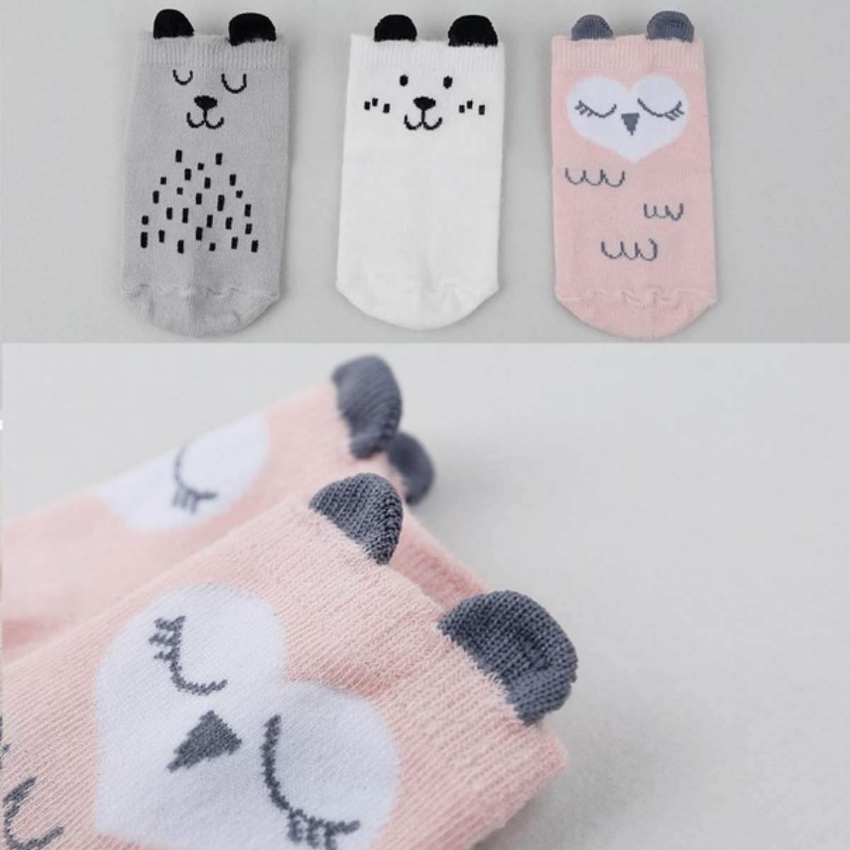OWL AND DOG COZY BABY TODDLER KIDS SOCKS (0-4 YEARS OLD)