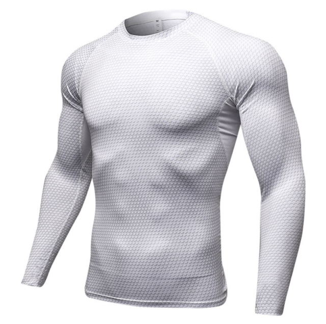 Long Sleeve Quick Dry Workout Running Shirt Compression Fitness Tops Breathable Gym Sport Shirts Men