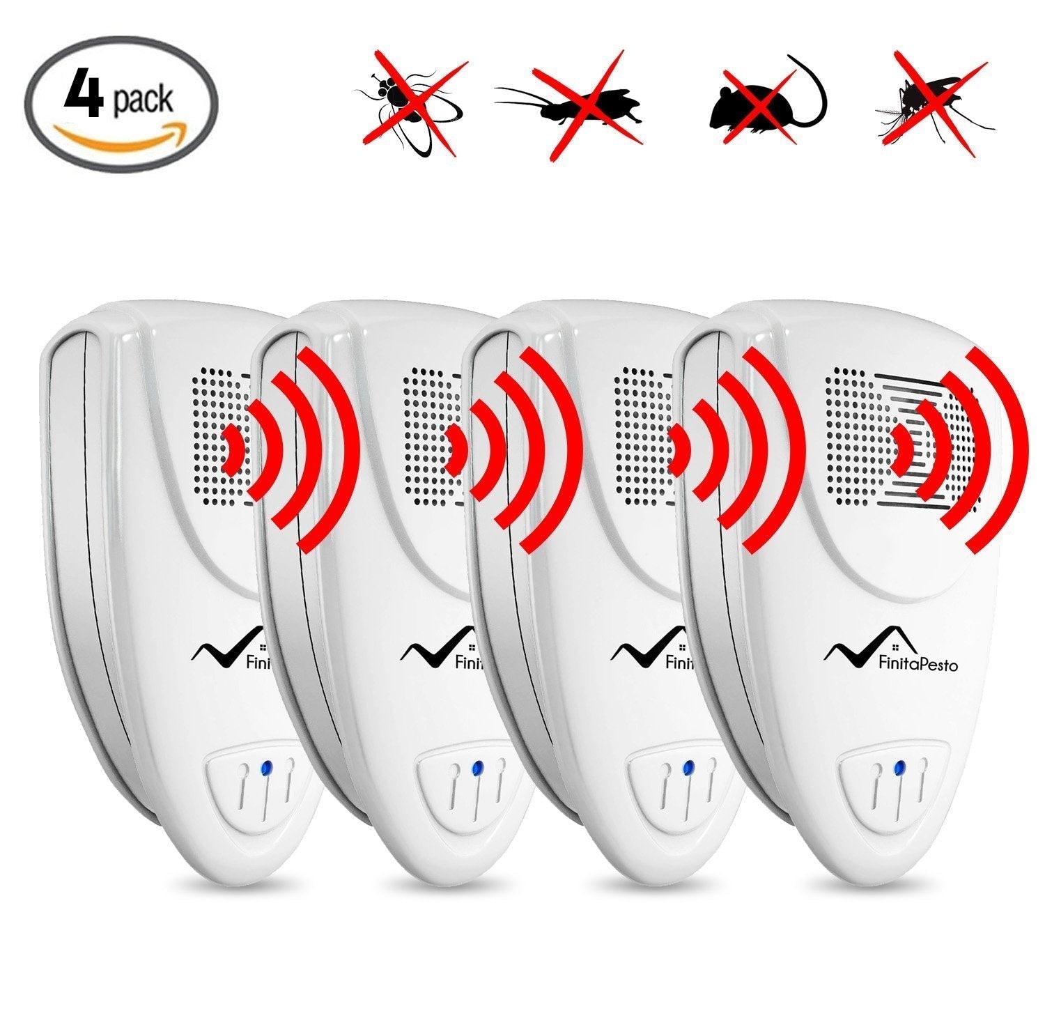 Ultrasonic Pest Repeller - Pack of 4