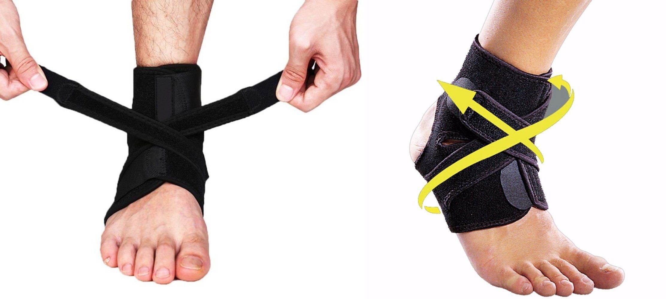 Ankle Brace Support Wrap with Adjustable Straps for Sprain & Tears