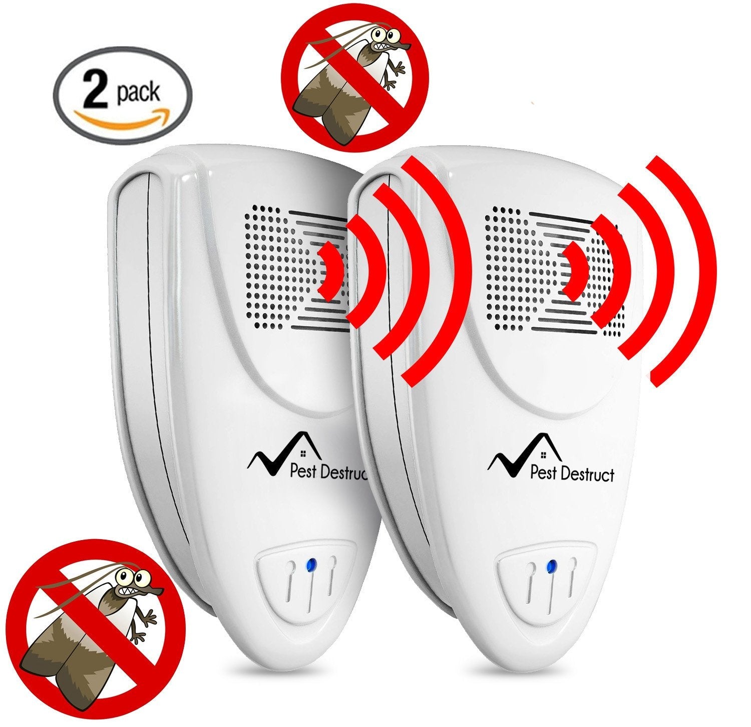 Ultrasonic Moth Repeller - PACK of 2 - Get Rid Of Pantry Moths In 48 Hours