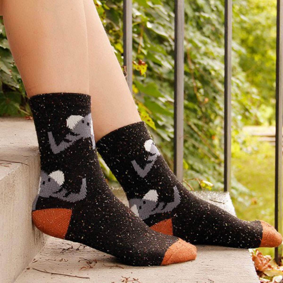 FOREST ELEPHANT LIGHTWEIGHT WOOL BLEND SOCKS