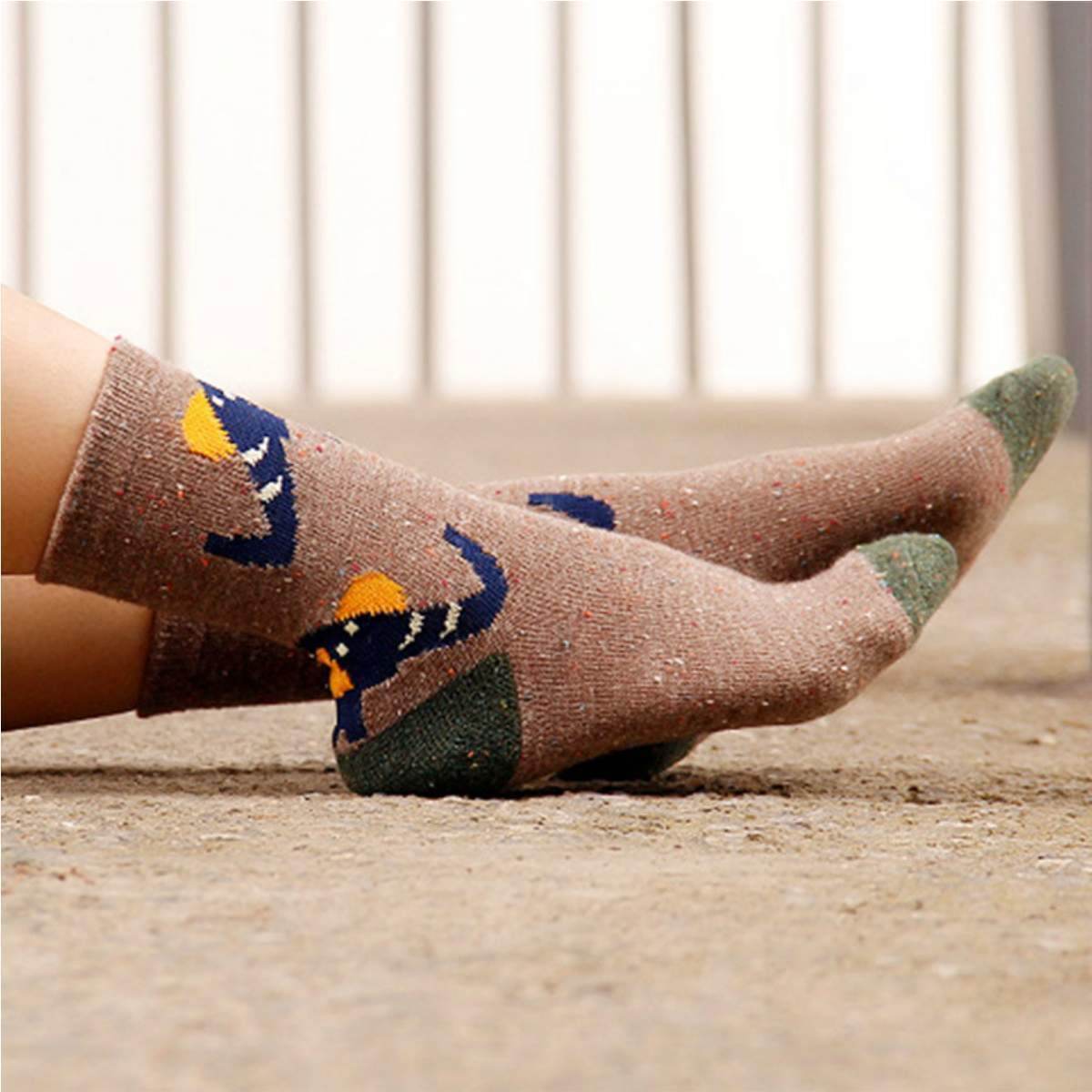 FOREST ELEPHANT LIGHTWEIGHT WOOL BLEND SOCKS