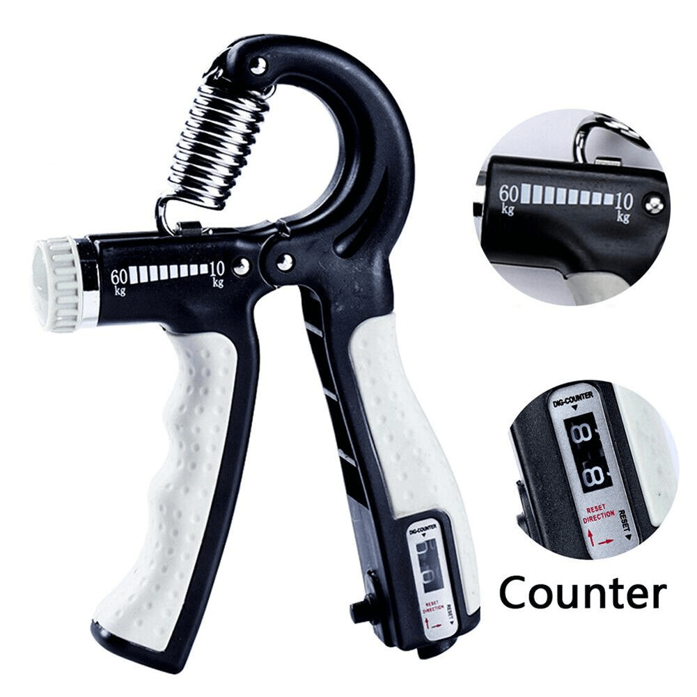 Hand Grip Strengthener With Integrated Counter