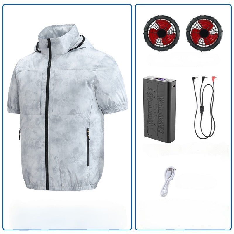 Summer outdoor heat-proof cooling fan clothing and fishing clothing