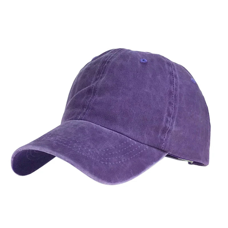 Unisex Cap Plain Colour Washed Cotton Baseball Cap