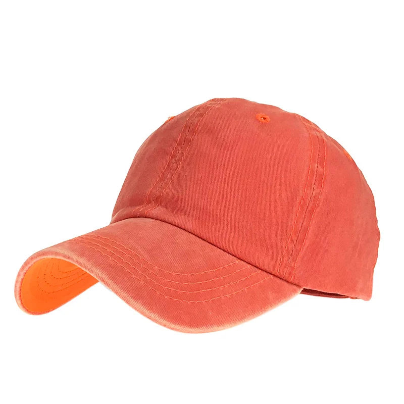 Unisex Cap Plain Colour Washed Cotton Baseball Cap