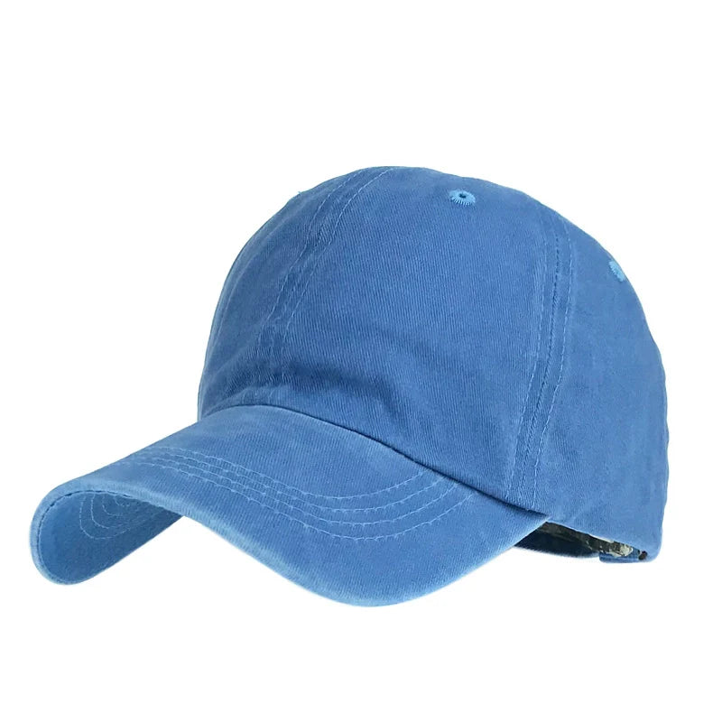 Unisex Cap Plain Colour Washed Cotton Baseball Cap