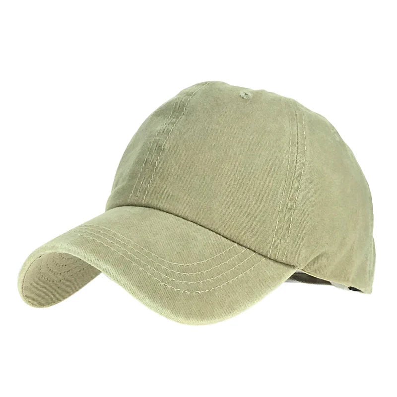 Unisex Cap Plain Colour Washed Cotton Baseball Cap