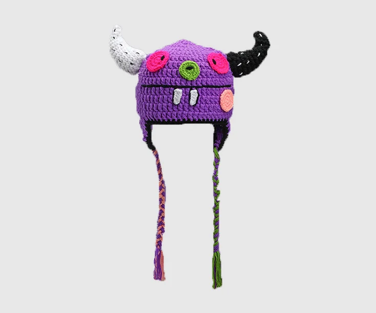 Winter Knitted Devil Hats Halloween Christmas Gifts Warm Monster Knitted Hat