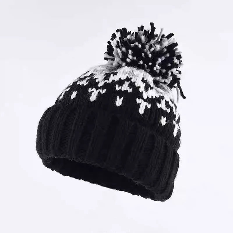 Warm Snowflakes Soft Knit Hat Snow Ski Cap