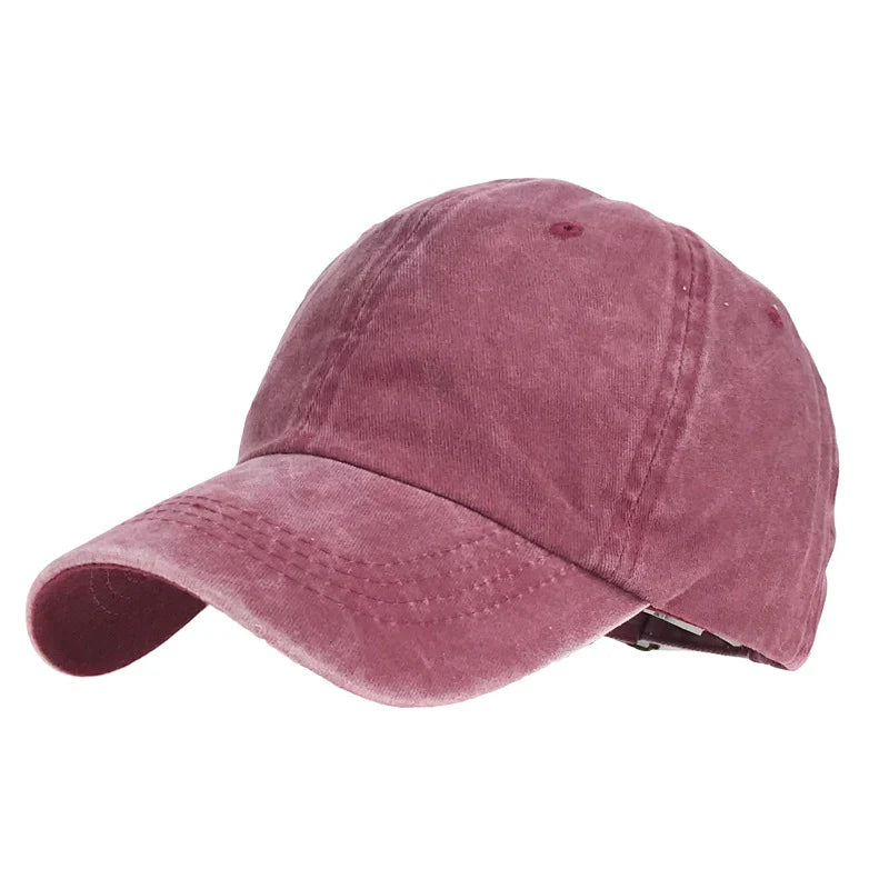 Unisex Cap Plain Colour Washed Cotton Baseball Cap