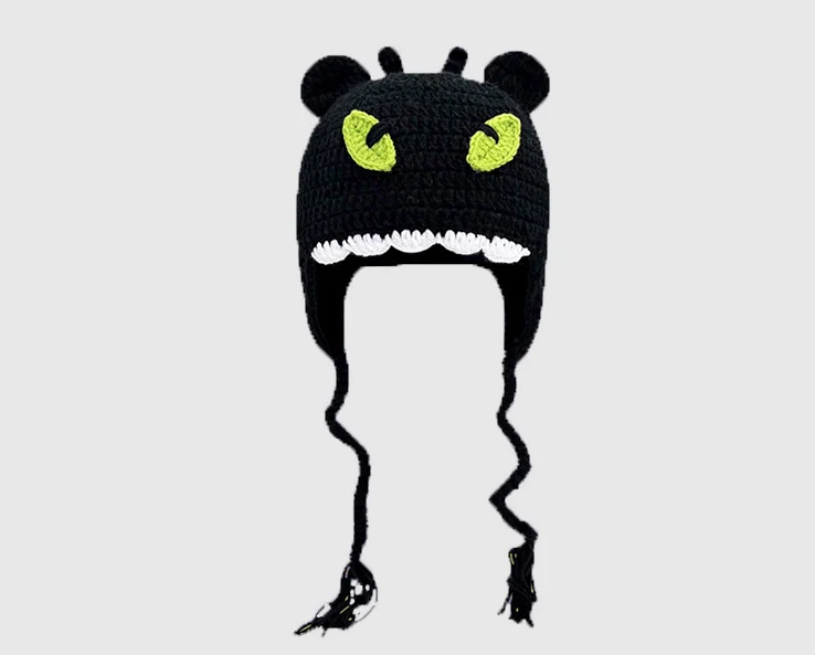 Winter Knitted Devil Hats Halloween Christmas Gifts Warm Monster Knitted Hat