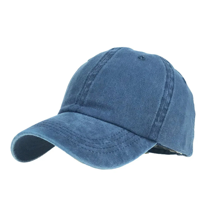 Unisex Cap Plain Colour Washed Cotton Baseball Cap