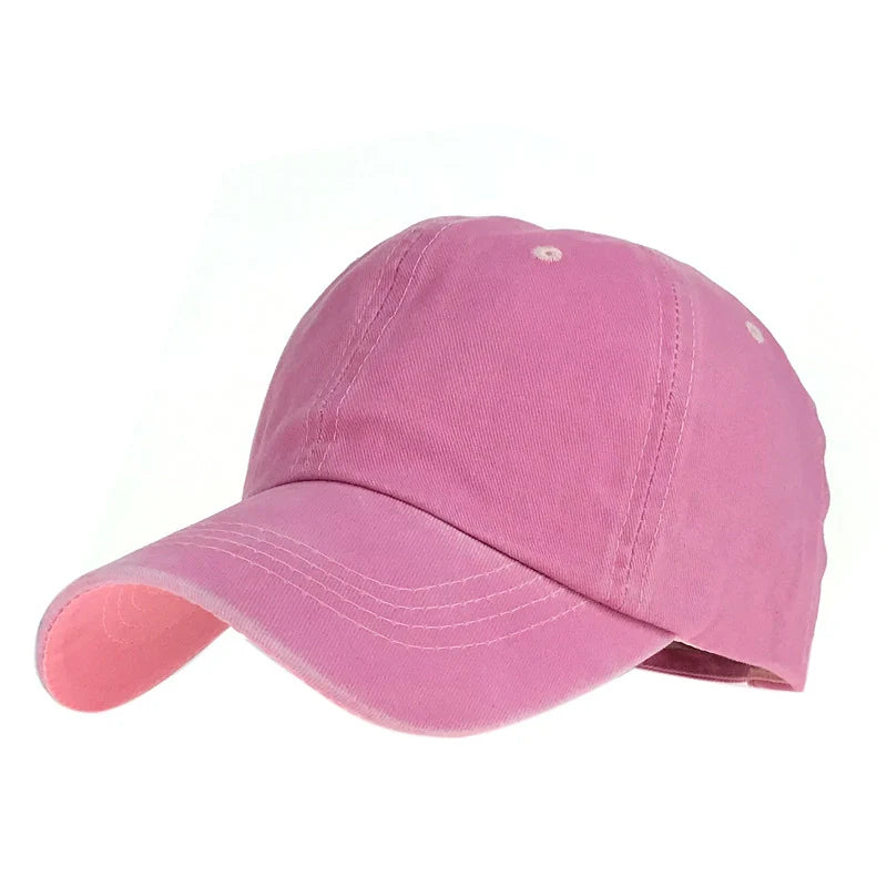 Unisex Cap Plain Colour Washed Cotton Baseball Cap
