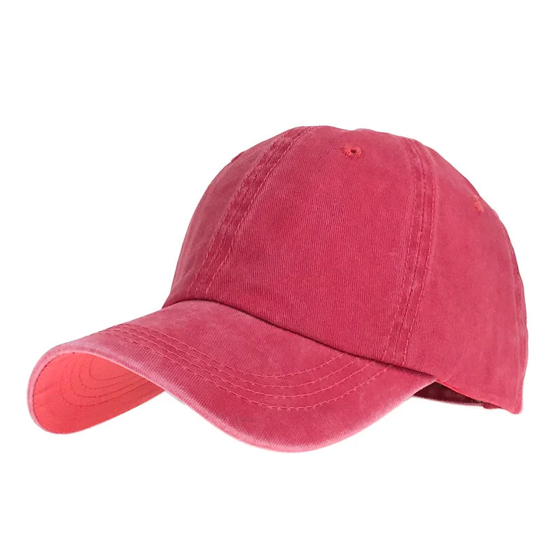 Unisex Cap Plain Colour Washed Cotton Baseball Cap