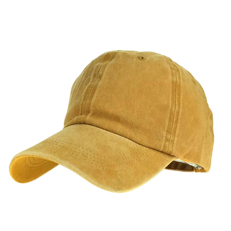 Unisex Cap Plain Colour Washed Cotton Baseball Cap