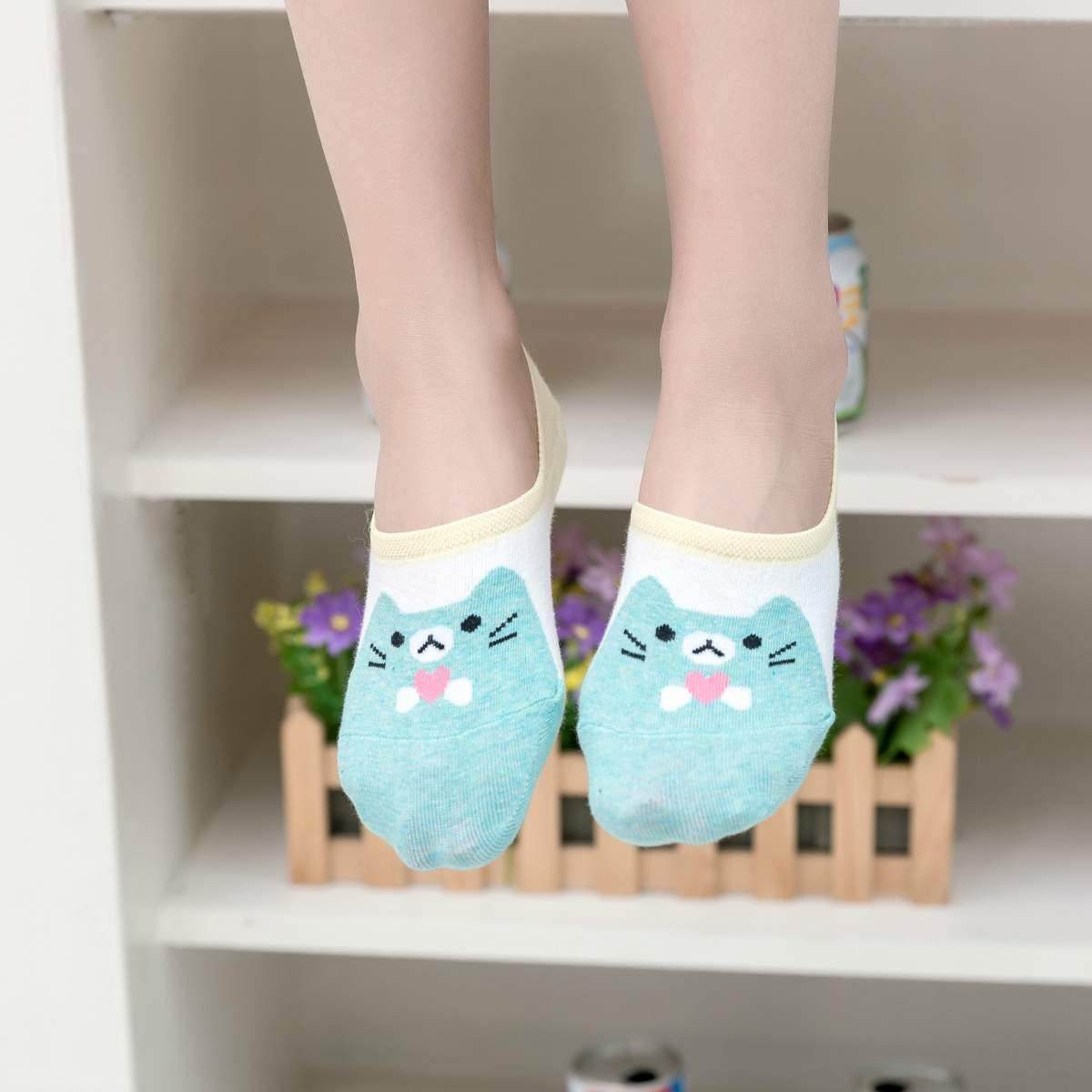 HEART CAT WOMEN'S NO SHOW LINER SOCKS