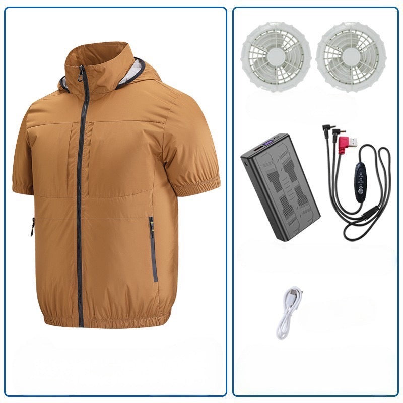 Summer outdoor heat-proof cooling fan clothing and fishing clothing