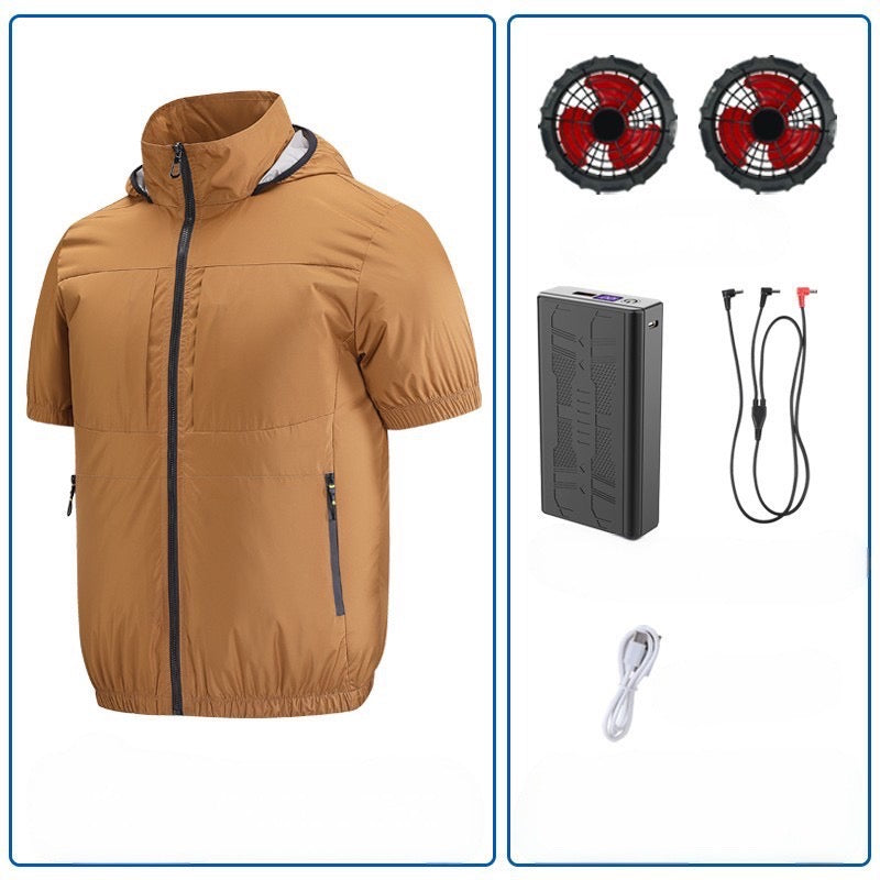 Summer outdoor heat-proof cooling fan clothing and fishing clothing