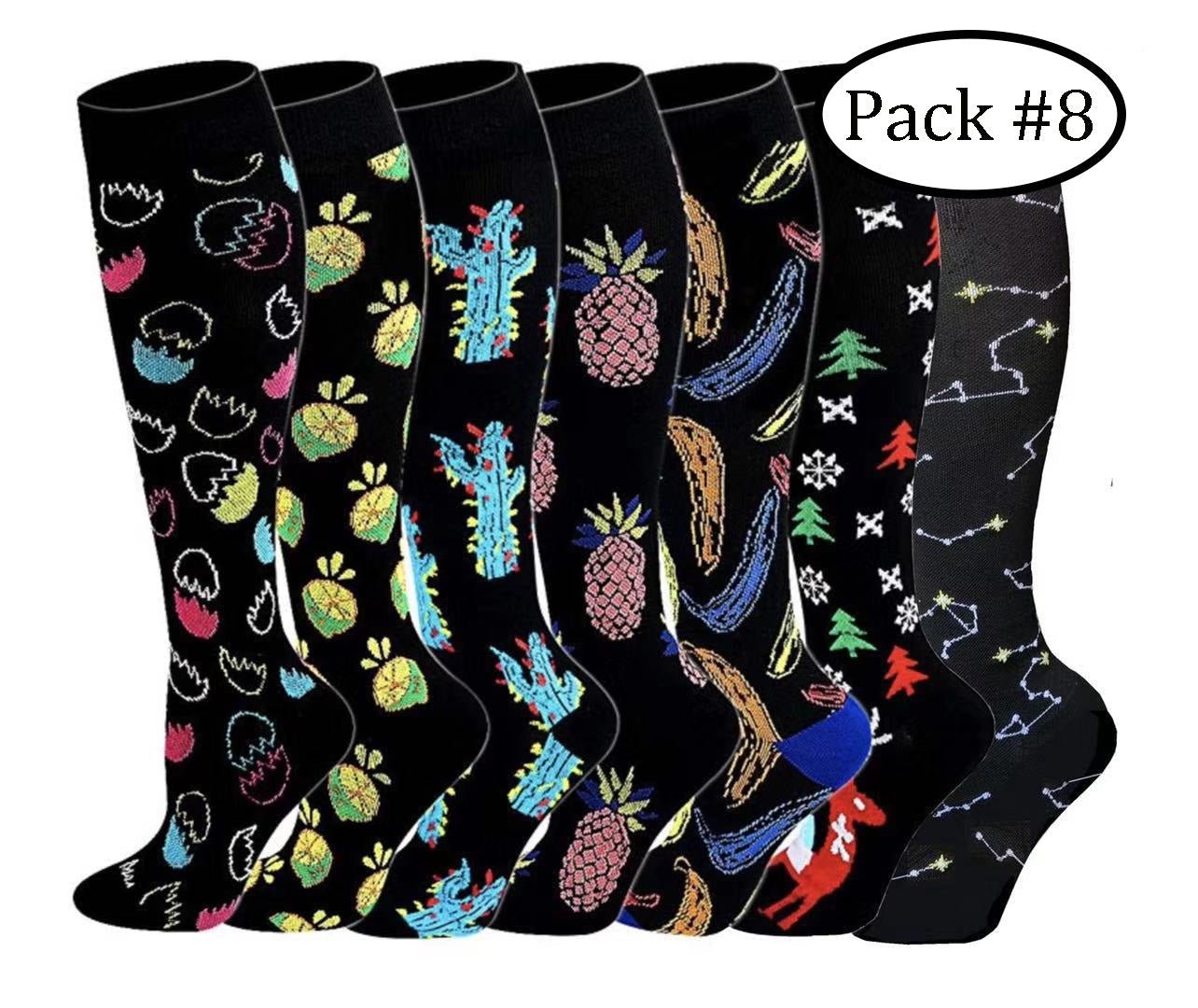 ROYALUCK Best Compression Socks (7/8 Pairs) for Women & Men(15-20mmHg)