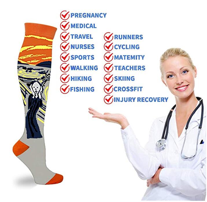 Famous Art Paintings Compression Socks(6 Pairs)