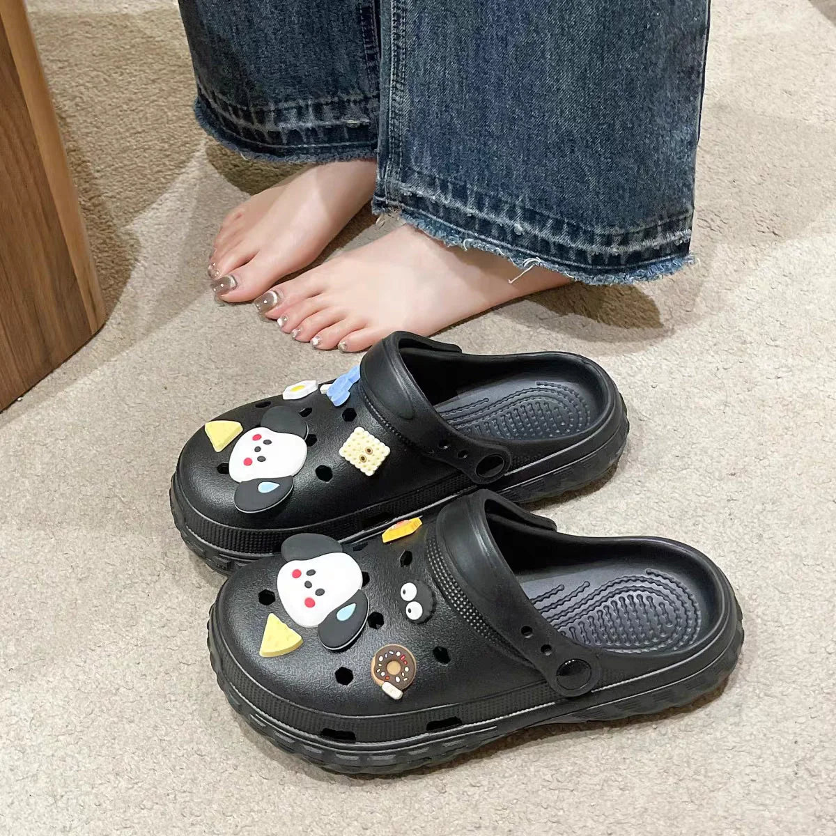 Unisex Summer Slipper Clogs Funny Dog Cute Cloud Print Beach Sandals for Home & Outdoor