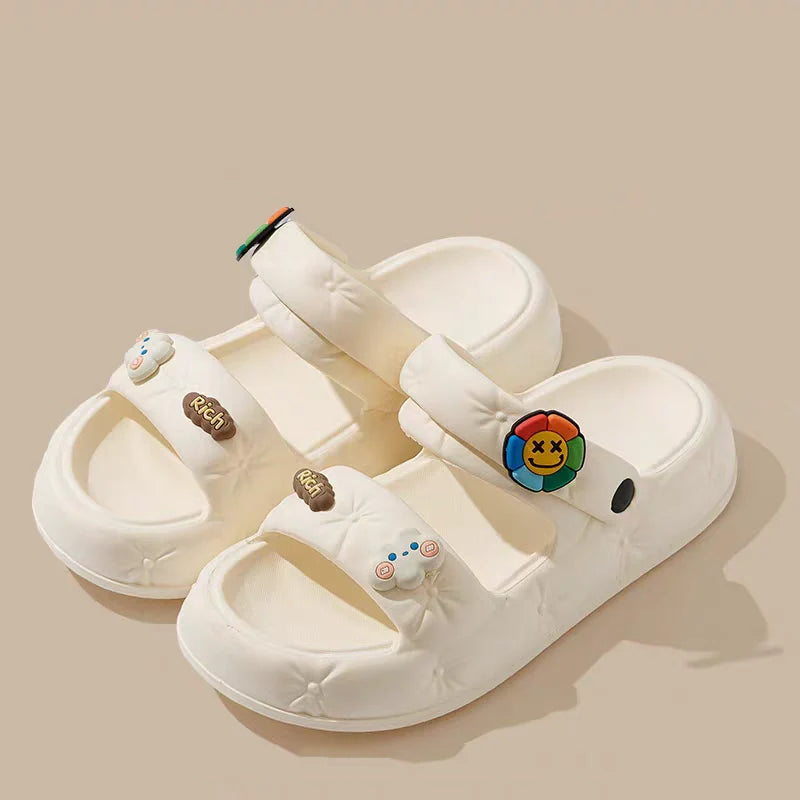 Women's Anti-Slip Thick Sole Sandals Summer Comfortable Cartoon Slippers